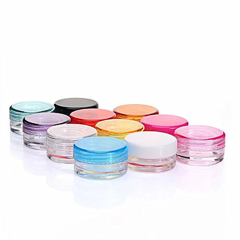 
3ml sample travel jars facial, eye, mask cream container 3g small pet plastic jar 