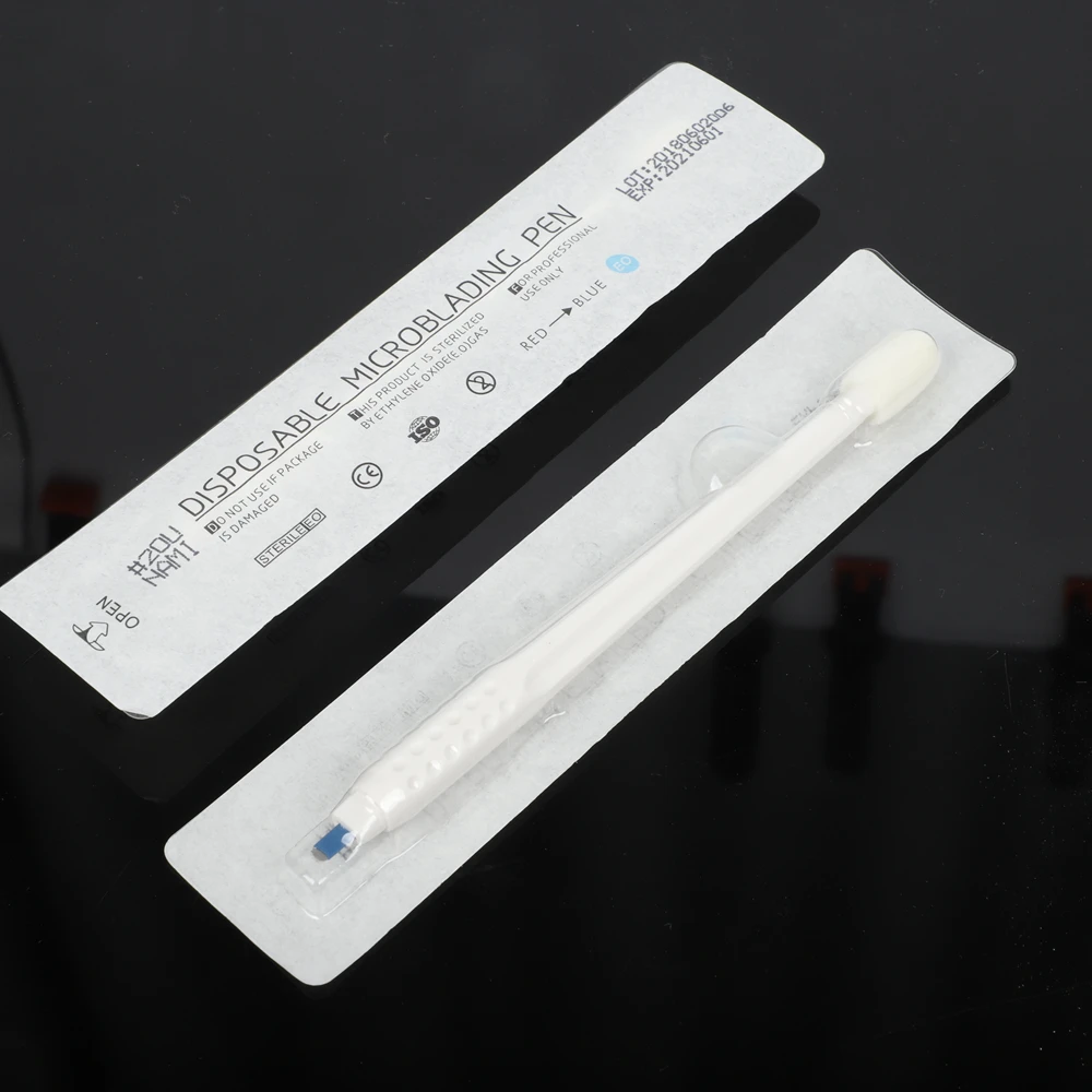 

Blister Package White 18U Shape Eyebrow Tattoo Disposable Microblading Pen For Academy Training