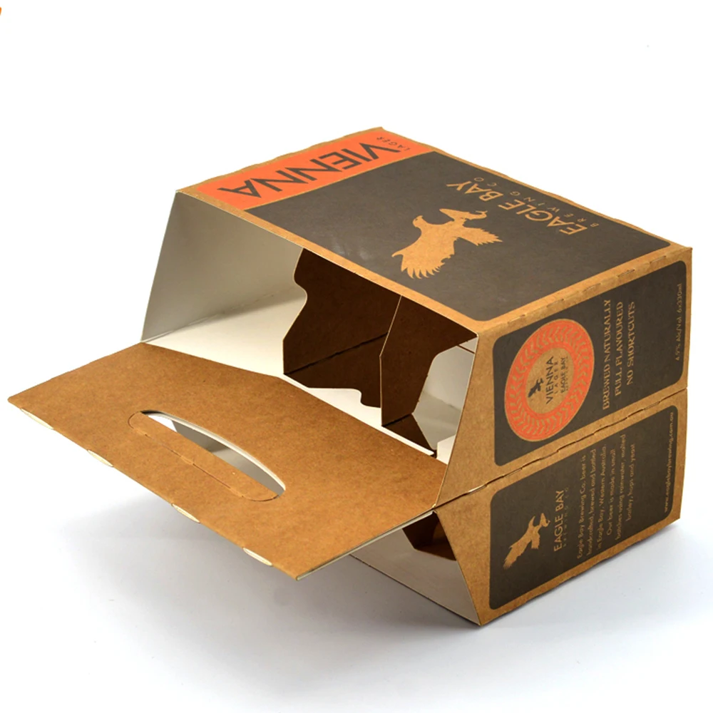 定制纸板 6 包啤酒瓶载体六啤酒包装盒