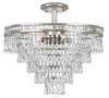 (C)UL&ETL Listed modern hand cut crystal accents with silver/ bronze finish flush mount ceiling light/light fixture of ceiling
