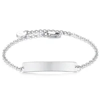

Custom Personalized 925 Sterling Silver Bracelet Name Engraved Bar Charm Bracelets Women Men Customized Silver Jewelry Gift
