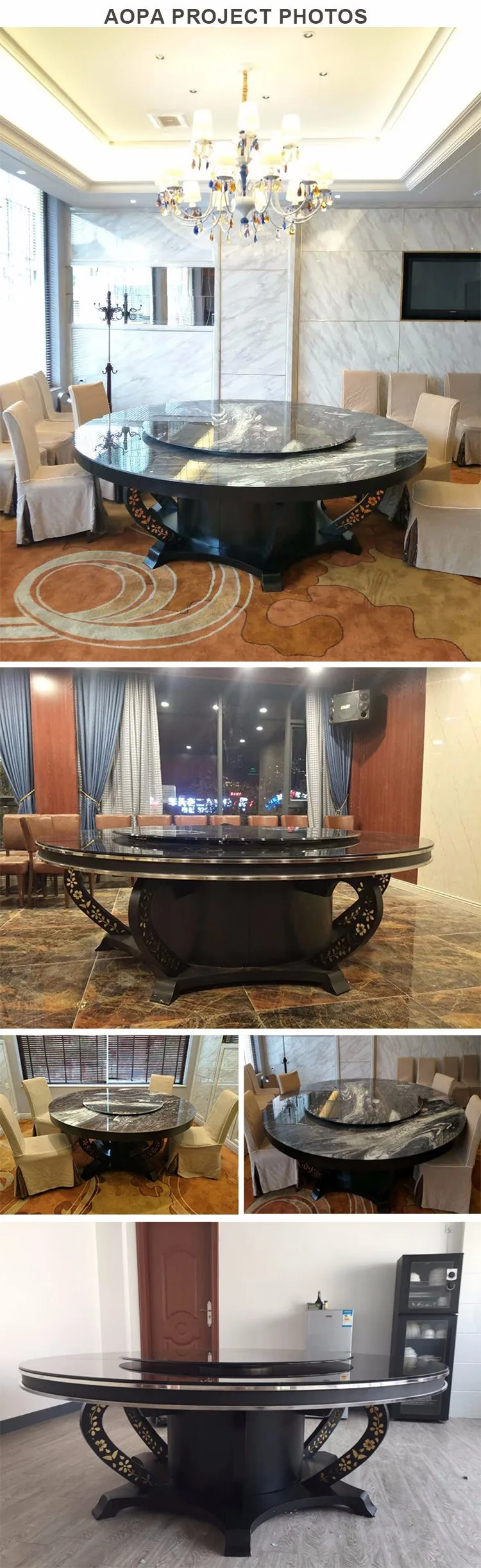 Aopa Chinese Style Electric Banquet Round Rotating Dining Table Buy Round Rotating Dining