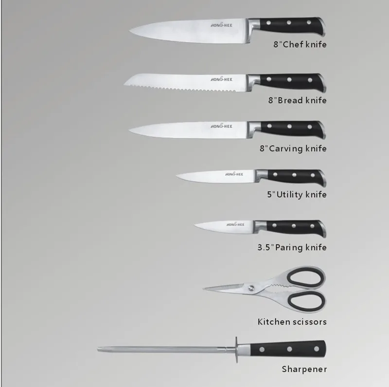 8piece Royal Line Swiss Knife Set With Wooden Block Buy Swiss Knife