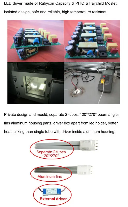 pufa Master pll 18w replacement pl lamp led 9w 2g11 pl light