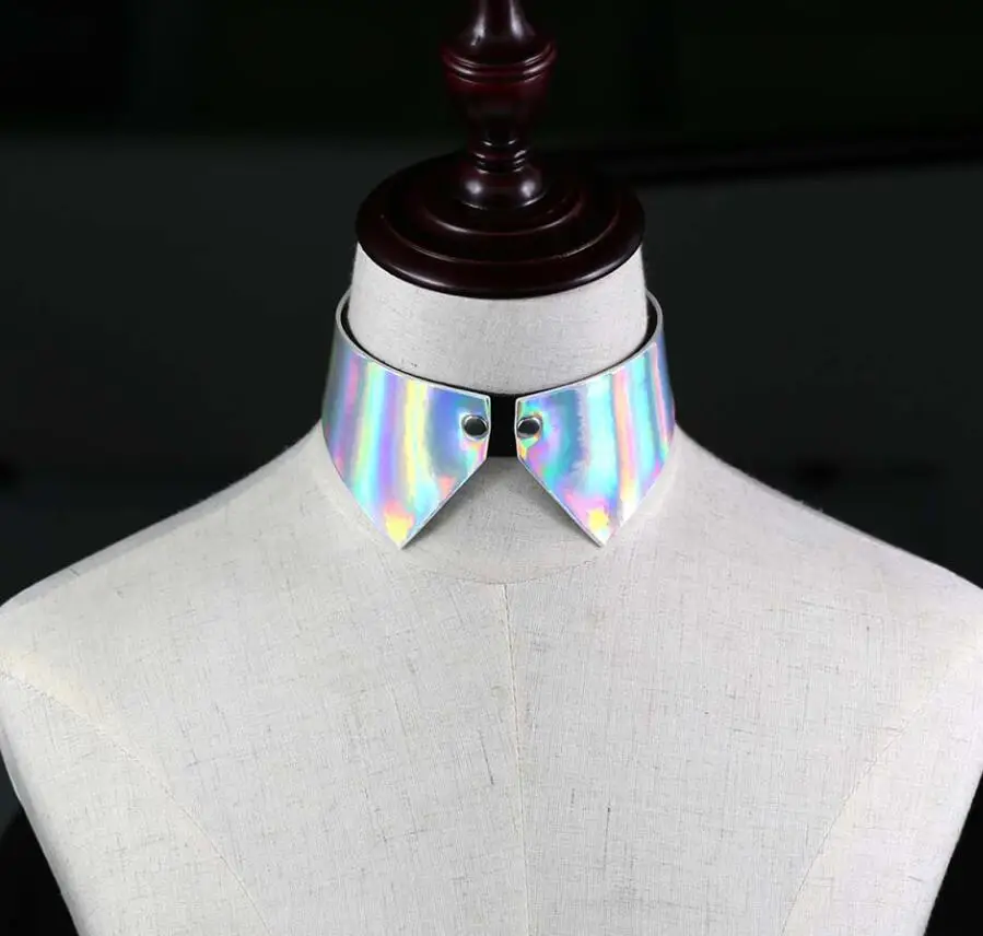 

Lady Holographic Laser Pointed Collar Choker Short Necklace Chic Jewelry