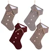SJ308 New design 2019 holiday family turn down collar button decorations Christmas present stocking