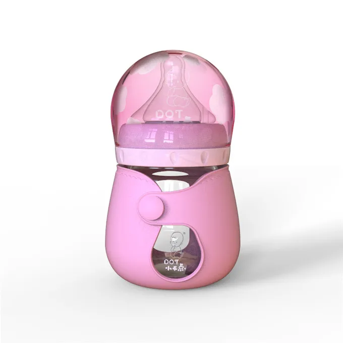 
120ml 4oz infant glass feeding bottles with silicone coating 