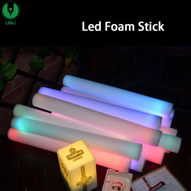 100 LED Foam Sticks Flashing Glow Light Up Wands Wholesale Wedding Hot DJ Party 