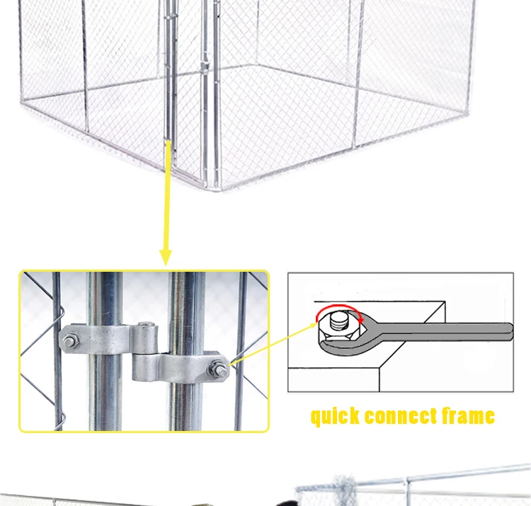 Cheap large chain link dog box kennel chain link dog run