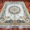 5.5x8ft Persian hand knotted wool pile carpet hand loom wool and art silk carpet