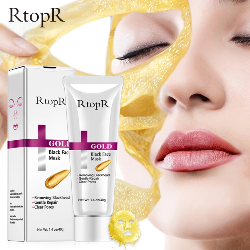 

RtopR New Gold Remove Blackhead Mask Face Pore Peeling Acne Treatment Nose Deep Cleansing Face Whitening Hydrating Golden mud