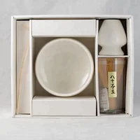 

White Matcha Gift Set Matcha Bowl and Whisk / Chasen Holder / Scoop Set