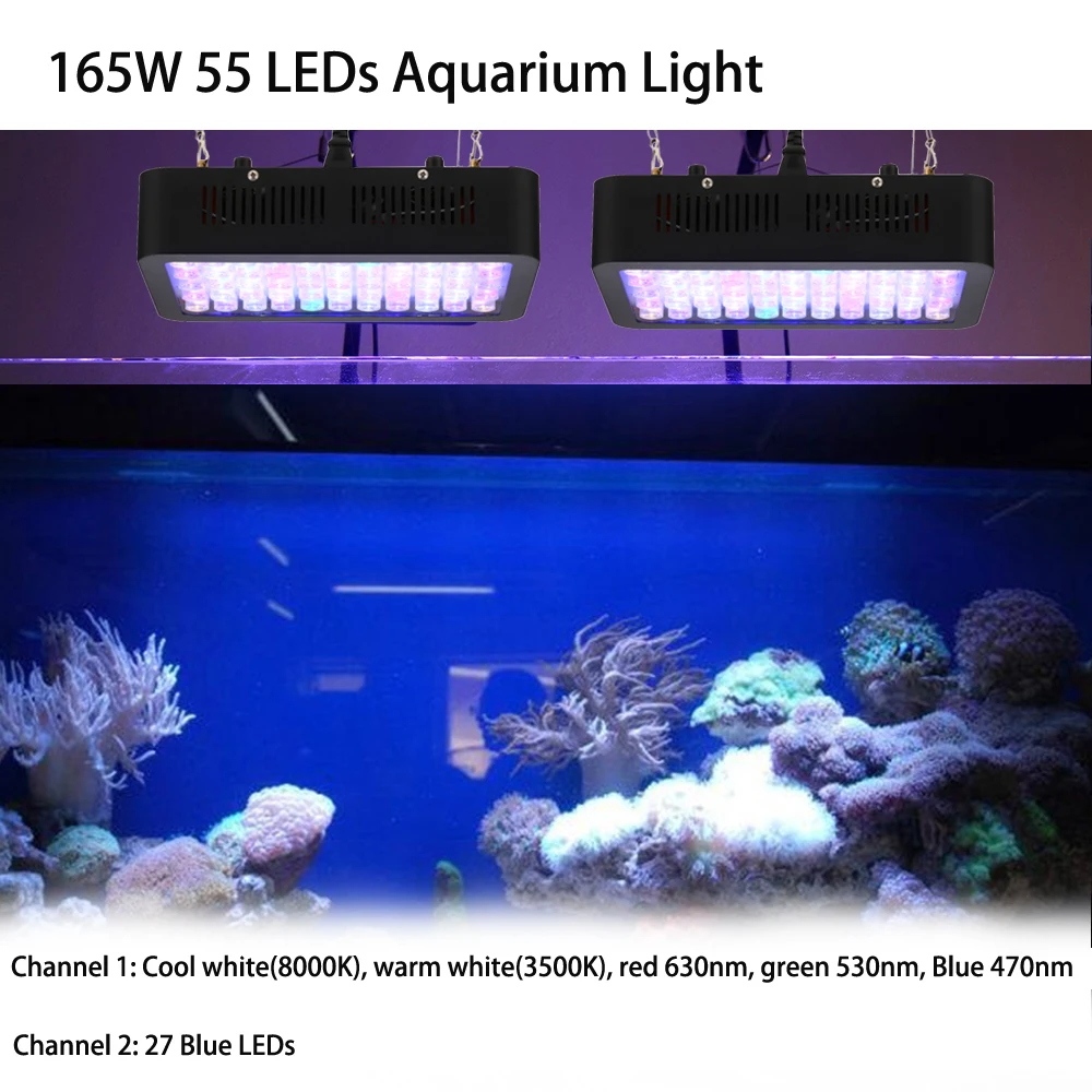 165w Marine Coral Plant Aquarium Led Lighting 55*3w New Full Spectrum