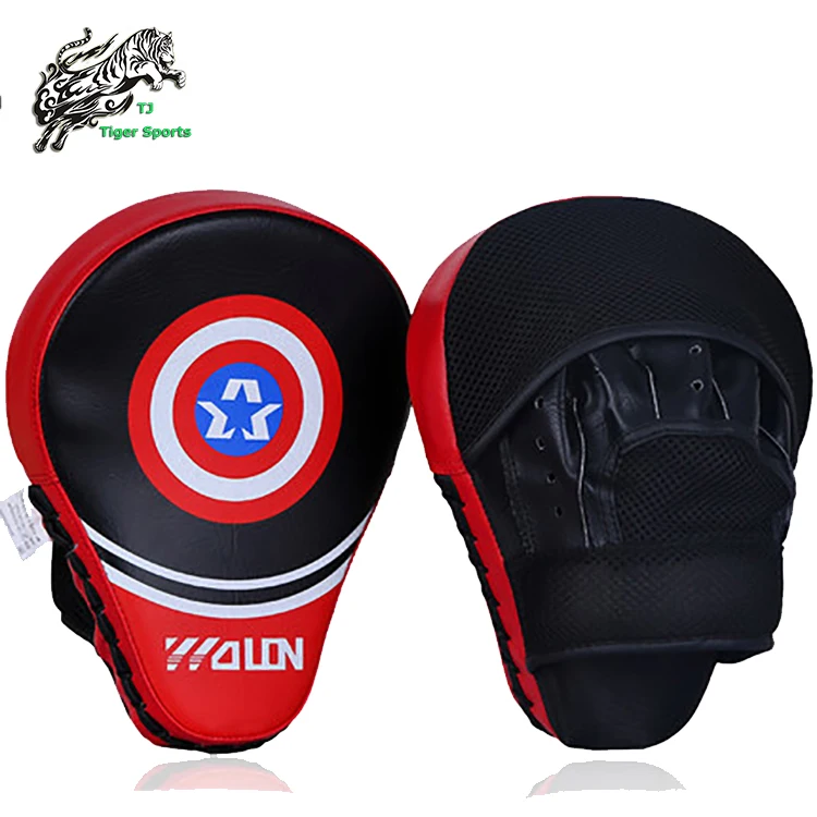

Wholesale Hand Target MMA Focus Punch Pad Boxing Training Gloves Mitts Karate Muay Thai Kick Fighting, Red or as customer request