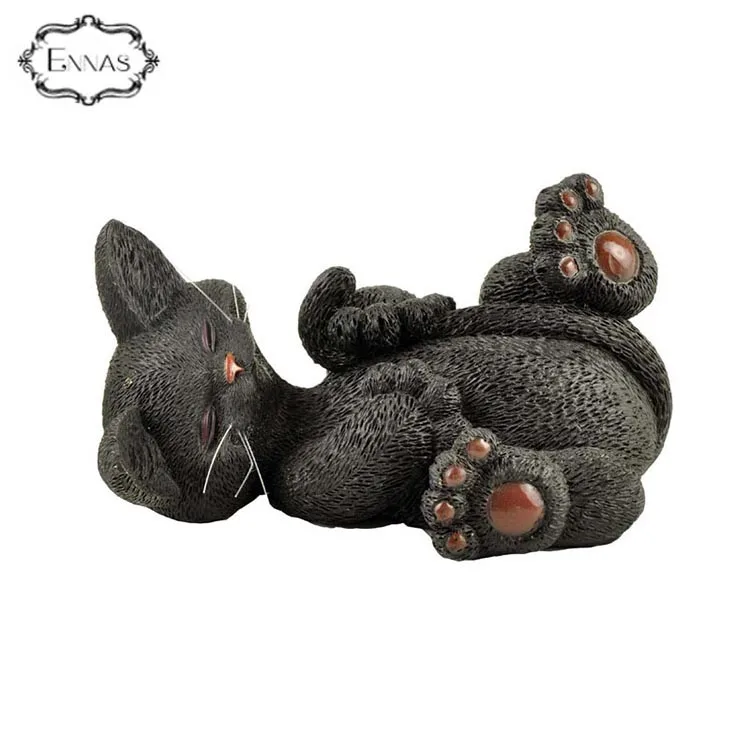Halloween  Black Cat Polyresin Figurines For Home Decoration