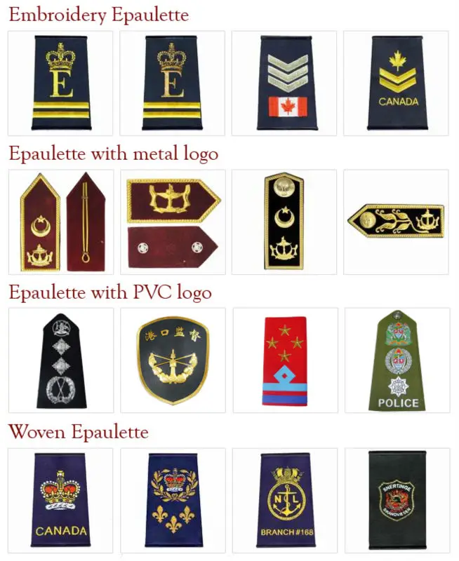 Customized Quality Navy Military Embroidered Rank Slides Epaulette ...