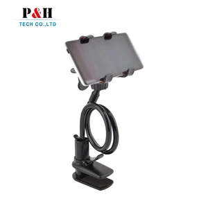 Multifunctional long arm black plastic desk table bed car gooseneck tablet flexible mobile phone holder