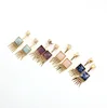 Natural stone square stud earrings removable tassel earrings jewelry