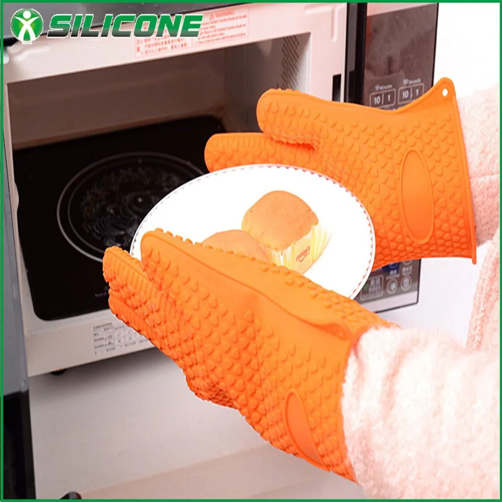 Heat Resistant Double Silicone Oven Glove Professional Grill Plastic