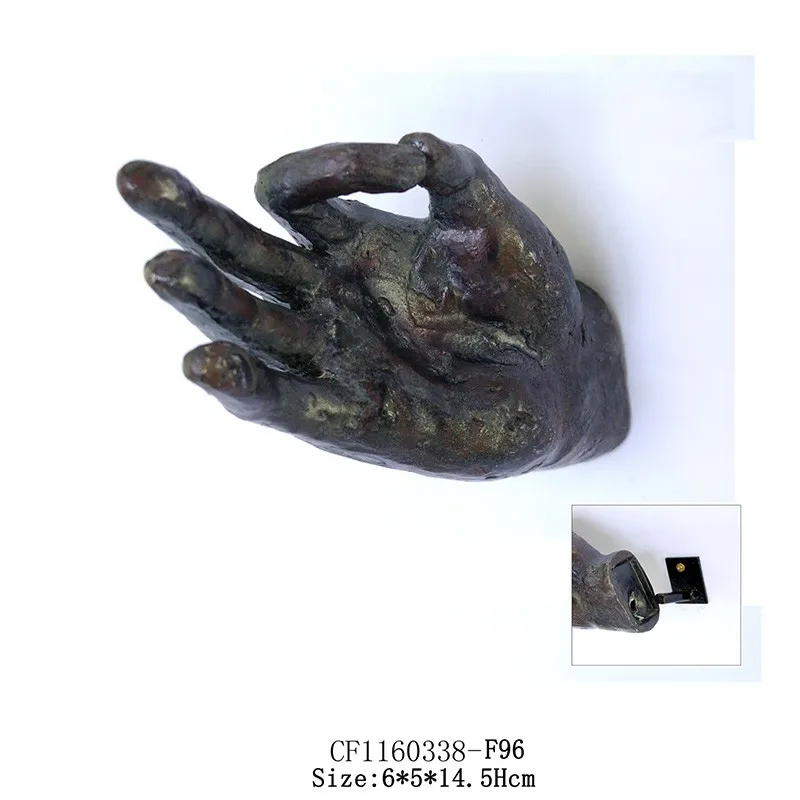 Hooks Decorative Wall Resin Hand Sculpture Wall Decor details