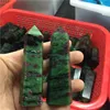 Natural rock ruby in zoisite quartz points quartz crystal wand for sale