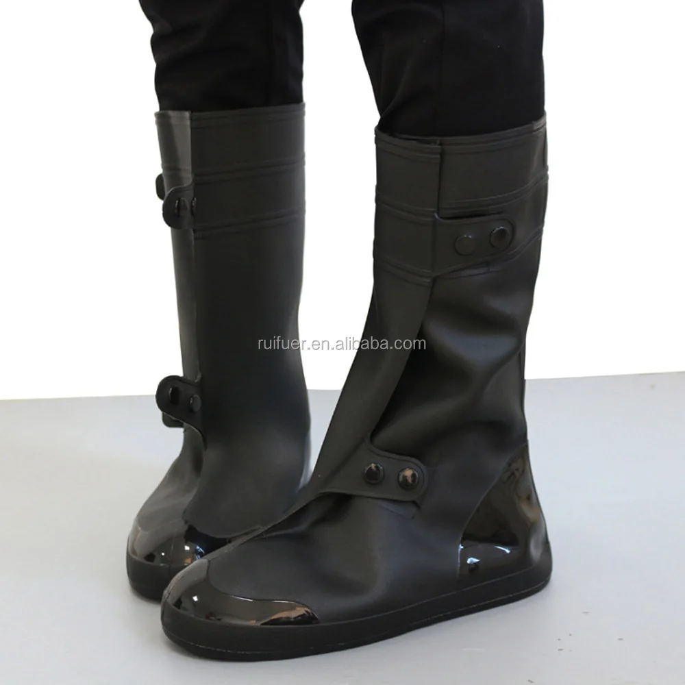 37cm High Long Waterproof Rain Shoe Reusable Rubber Overshoe Foldable