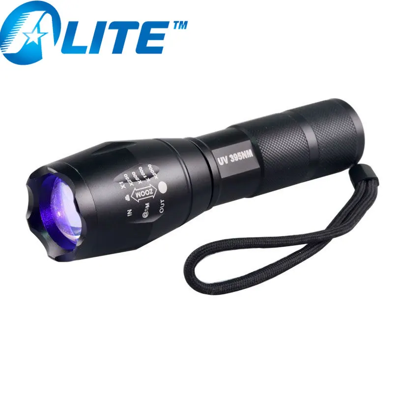 Waterproof 18650 XML T6 LED 3w 365nm 395nm uv flashlight