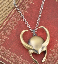 New Superhero Thor The Dark World Loki Helmet necklace Avengers Vintage Men’s Necklaces Gold Plated Movie Jewelry men’s Gifts