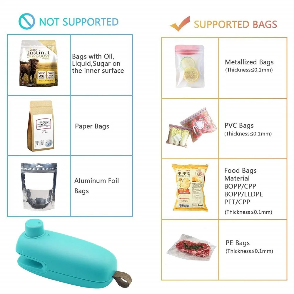 Mini Bag Sealer Mini Portable Hand Press Heat Sealing Machine Bag