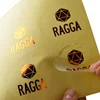cheap transparent logo gold hot stamping sticker label