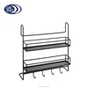 Modular 2 Tier Black Metal Wire Custom Nail Polish Display Wall Rack Utility Hanger Hooks