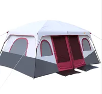 

Outdoor waterproof tent 2 rooms 1 living room 6-12 person tent camping family