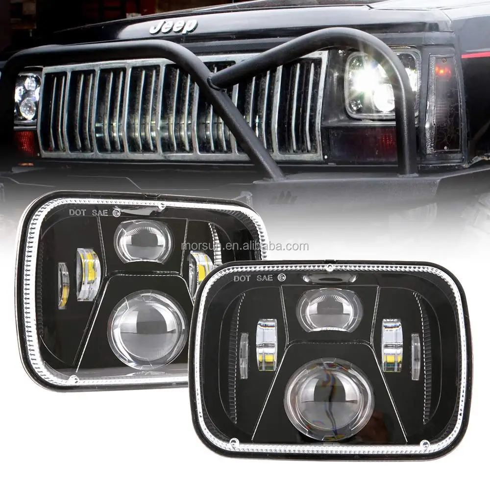 7x6" Square Hi/lo Beam Led Projector Headlight 5x7" Led Headlight For