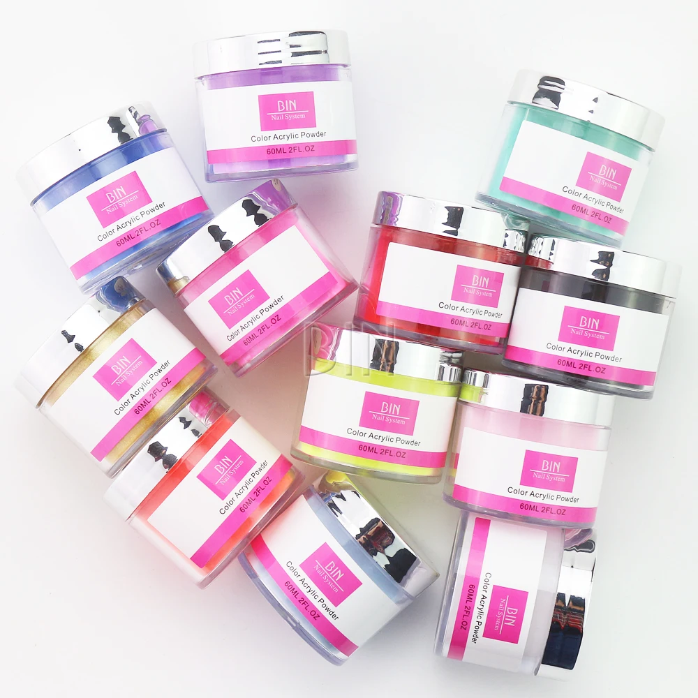 

wholesale factory 60ML colorful glitter nails acrylic powder, 240 colors