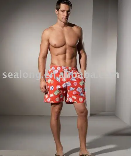 

Custom brand men's colorful sublimation printed swimwear 100% polyester beach shorts for boys, Customized