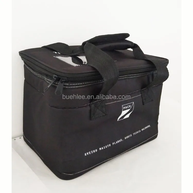 Shopping 4 Persons Leakproof Delivery Food Insulated Thermal RPET Cooler Bag for Promotion Good Quality Customized Black CN;HEN