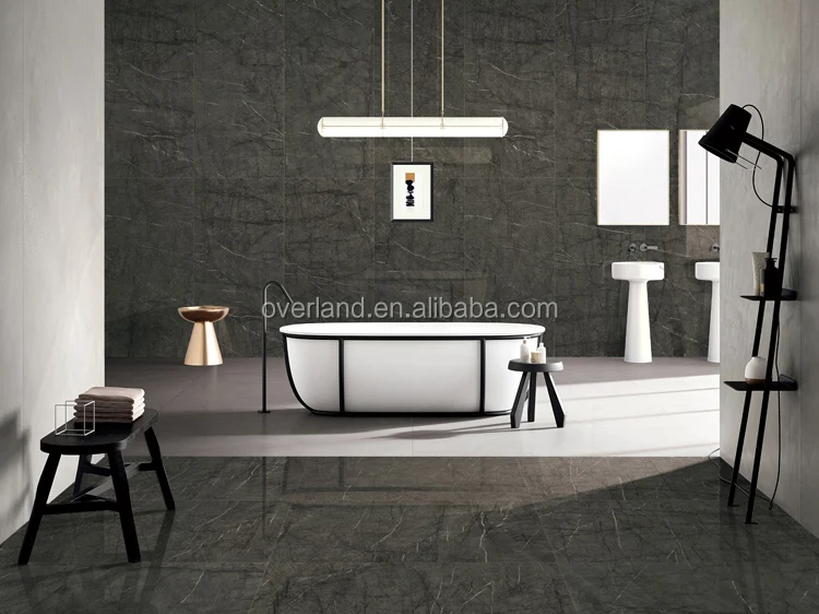 Living room glossy large size grey full polished glazed tile 1200x600 gray ceramic floor tile