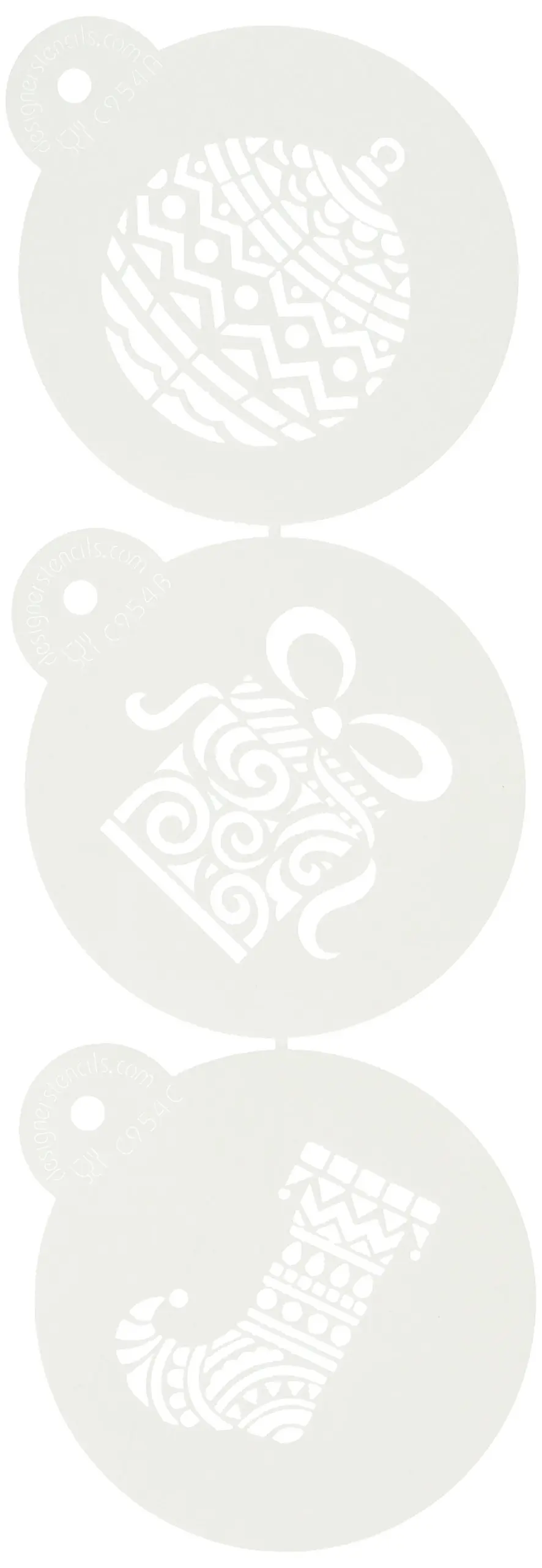 Beige//Semi-Transparent Designer Stencils C559 Modern Flower Cookie Stencil Set