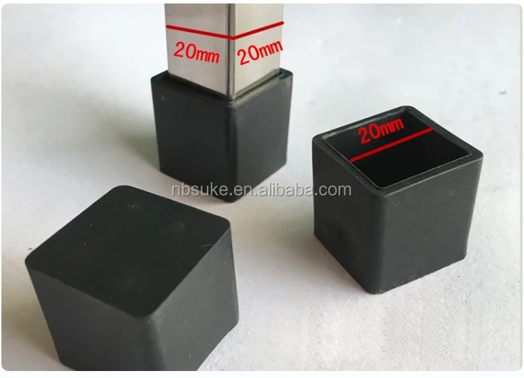 Rectangular Oval Square Round Black Plastic Rubber Silicone Chair Leg