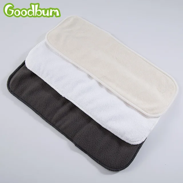 

Goodbum 3 layers Microfiber Insert Reusabl  Cloth Diaper Insert For Baby Diaper