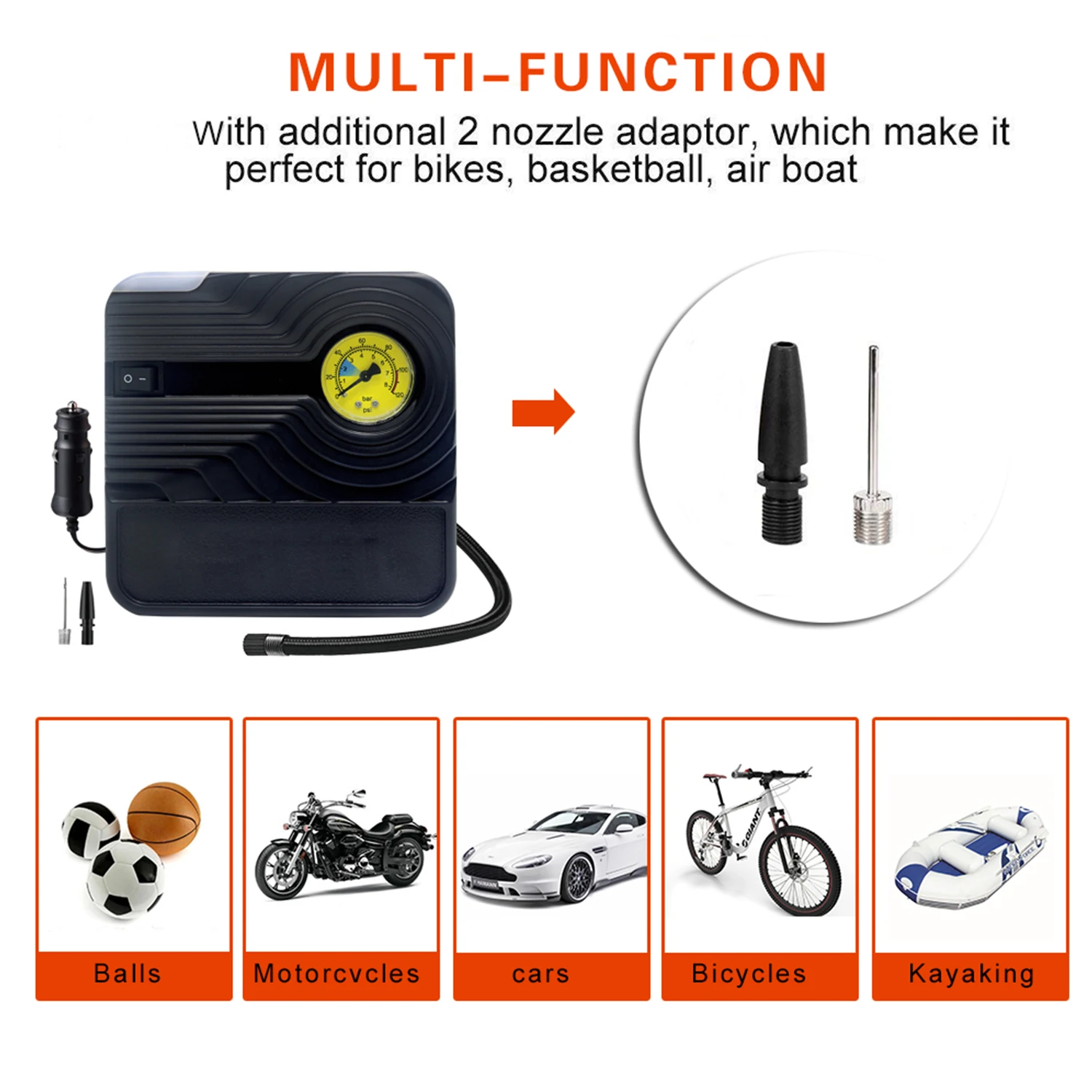 Analog Mini Air Compressor For Bicycle Portable Air Pump Bicycle