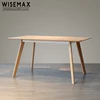 Modern design cafe home furniture oak veneer with solid wood legs dining restaurant table