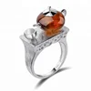 Vintage design 925 silver Cute Teapot amber gemstone ring custom ring