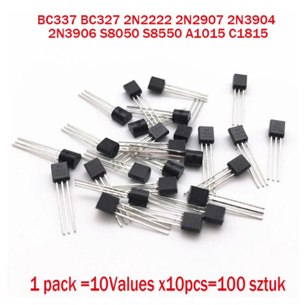 10values X10pcs=100 Transistors Box Pack Transistor Kit (to92) Bc337