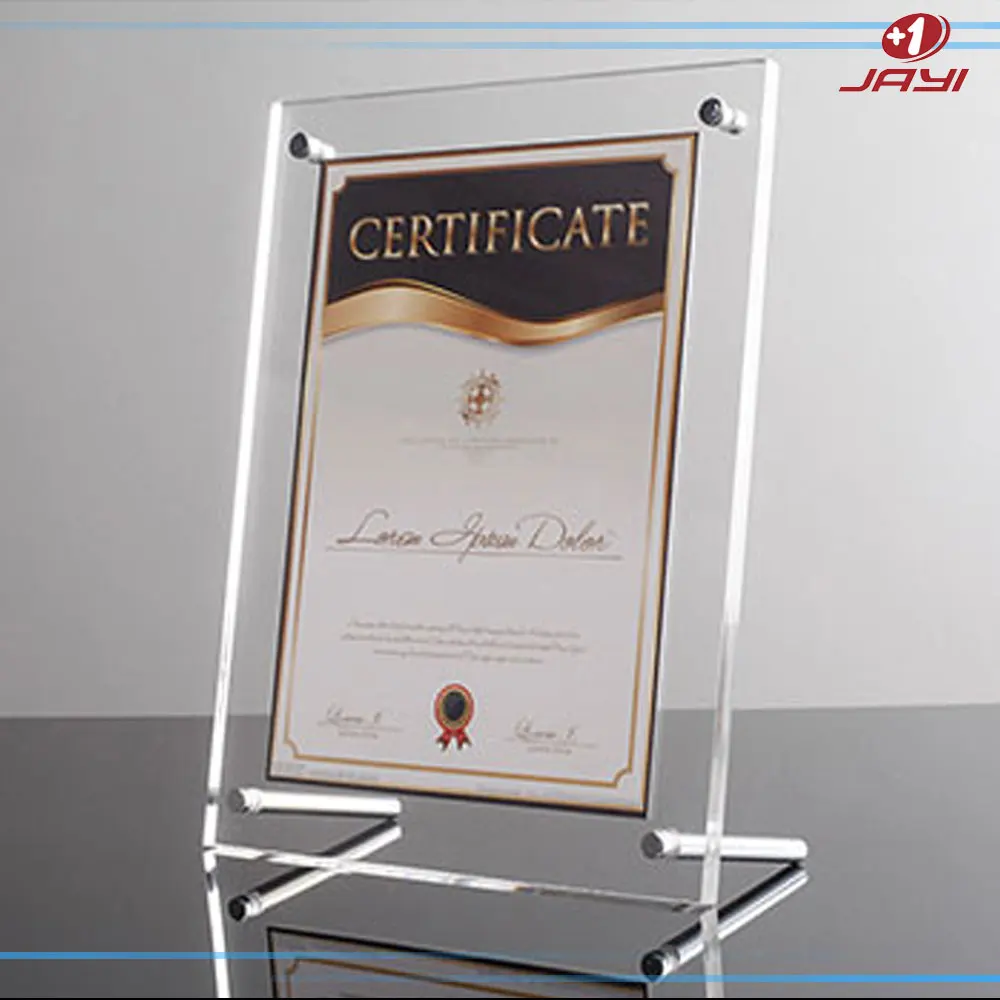 Metal Rod Standing Acryilc A4 Paper Size Certificate Frame - Buy A4 ...