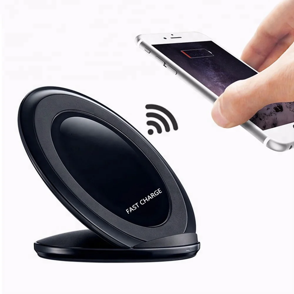 

Standard long distance qi fast power wireless charger stand for iphone and mobile phone, Black