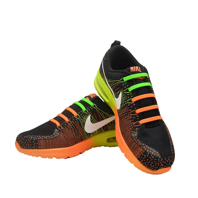 

Custom Printed Silicone Shoelaces Elastic Sneaker Laces No Tie Shoe Laces, Red/black/blue/green/white/purple/orange