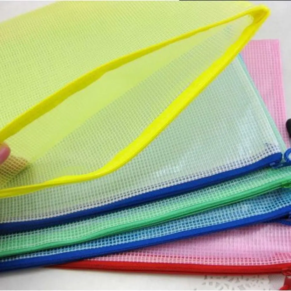 

Grid Transparent Document Bag Stationery Pouch Filing Products PVC Zipper Bag A3/A4/A5/A6/B4/B5/B6 Size