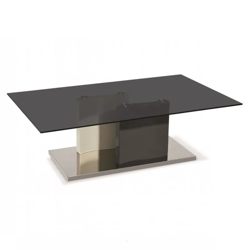 2020 dining room stainless steel smart lift top metal coffee table with glass top
