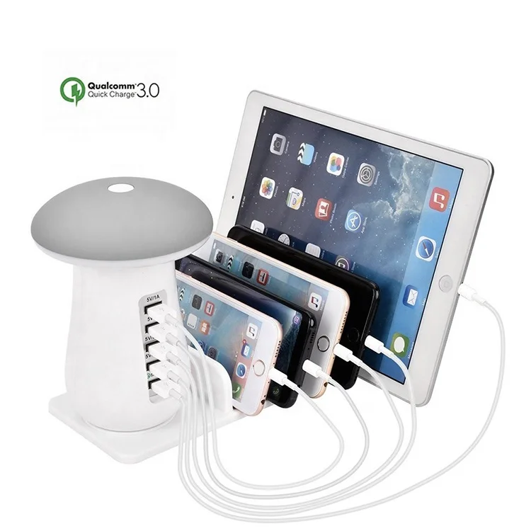 

6 Port USB Public Smartphone Cell Phone Charging Station, White